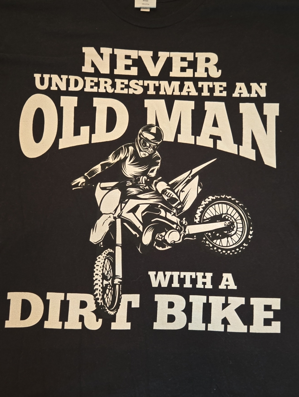 Black 'Never Underestimate An Old Man With A Dirt Bike' Graphic Tee